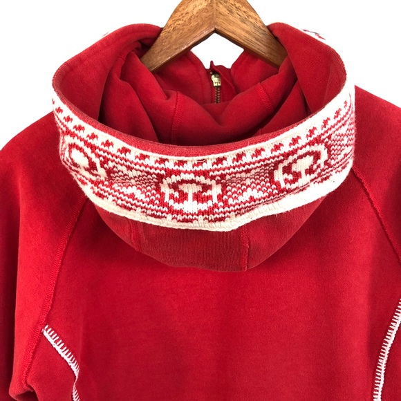 Lululemon Athletica Canada Scuba Hoodie Size 8 Red White Jacket Rare HTF - Picture 7 of 11